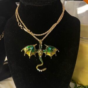 Gold Dragon Pendant Necklace